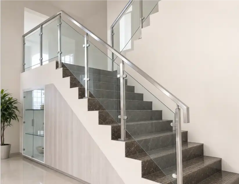 Railing Stainless + Kaca Tamper